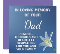 Stuff4 Tarjetas de condolencias - Tarjeta de condolencias con texto en inglés In Loving Memory Of Your Dad (145 mm), diseño de flores