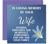 Stuff4 Tarjetas de condolencias - Tarjeta de condolencias en memoria de su esposa para adultos, 145 mm de grosor