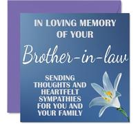 Stuff4 Tarjetas de condolencias - Tarjeta de condolencias en memoria de tu cuñado para adultos, 145 mm, diseño de flores