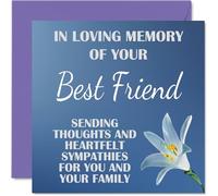 Stuff4 Tarjetas de condolencias - Tarjeta de condolencias en memoria de tu mejor amigo para adultos, 145 mm