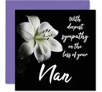 Stuff4 Tarjetas de condolencias - Tarjeta de condolencias más profundas por la pérdida de su abuelo, para adultos, 145 mm, flores de felicitación