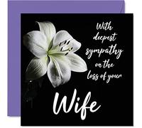Stuff4 Tarjetas de condolencias - Tarjeta de condolencias más profundas por la pérdida de su esposa - Tarjeta de duelo para adultos, 145 mm