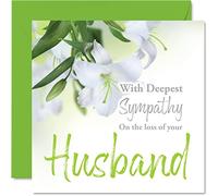Stuff4 Tarjetas de condolencias - Tarjeta de condolencias por la pérdida de su esposo - Tarjeta de duelo para adultos, 145 mm