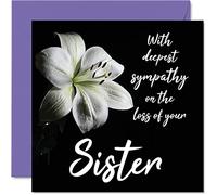 Stuff4 Tarjetas de condolencias - Tarjeta de condolencias por la pérdida de su hermana - Tarjeta de duelo para adultos, 145 mm