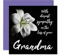 Stuff4 Tarjetas de condolencias - Tarjeta de condolencias por la pérdida de tu abuela, tarjeta de duelo para adultos, 145 mm