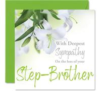 Stuff4 Tarjetas de condolencias - Tarjeta de condolencias por la pérdida de tu hermanastro - Tarjeta de duelo para adultos, 145 mm