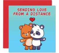 Stuff4 Tarjetas de cumpleaños de larga distancia para hombres y mujeres, oso panda amor, tarjeta de feliz cumpleaños para mamá, papá, hermano, hermana, tía, tío, amigo, 145 mm x 145 mm, tarjetas de