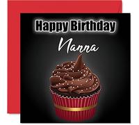 Stuff4 Tarjetas de cumpleaños elegantes para nana, diseño de cupcake de cumpleaños de nieto, nieta, regalo de 145 mm