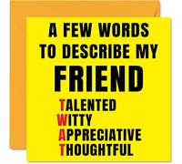 Stuff4 Tarjetas de cumpleaños groseras para amigos, con texto en inglés Few Words Describe Tw*t, 145 mm