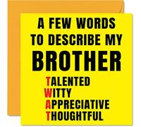 Stuff4 Tarjetas de cumpleaños groseras para hermanos, con texto en inglés Few Words Describe Tw*t, 145 mm