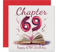 Stuff4 Tarjetas de cumpleaños número 69 para hombres y mujeres, con el comienzo de otro capítulo, tarjeta de feliz cumpleaños para hombre de 69 años, mujer, papá, abuela, esposa, hermano, tarjetas de