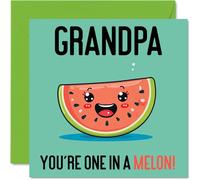 Stuff4 Tarjetas de cumpleaños para abuelo en un melón - Divertida tarjeta de feliz cumpleaños para abuelo de parte de nieto nieto, tarjetas de felicitación de broma de 145 mm para hombre y él