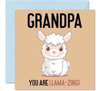 Stuff4 Tarjetas de cumpleaños para abuelo - Llama-Zing - Divertida tarjeta de feliz cumpleaños para abuelo de nieto nieta, tarjetas de felicitación de broma de 145 mm para hombre y él