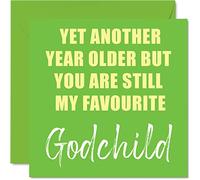 Stuff4 Tarjetas de cumpleaños para ahijado, con texto en inglés Another Year Older Still My Favourite, 145 mm