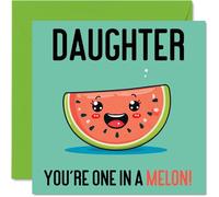Stuff4 Tarjetas de cumpleaños para hija en un melón - Divertida tarjeta de feliz cumpleaños para hija de mamá papá, tarjetas de felicitación de broma de 145 mm para mujer