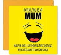 Stuff4 Tarjetas de cumpleaños para mamá con texto en inglés Make Me Smile - Broma para mamá de parte de su hija, hijo o madre, 145 mm