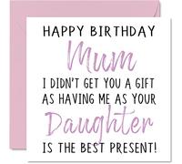 Stuff4 Tarjetas de cumpleaños para mamá de parte de hija, regalo de broma de 145 mm para mamá