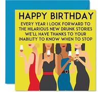 Stuff4 Tarjetas de cumpleaños para mujer, diseño de Time At The Bar de 145 mm, para mejor amigo, primo, tía, hermana o abuela