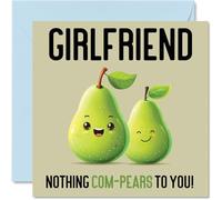 Stuff4 Tarjetas de cumpleaños para novia, Nothing Com-Pears, divertida tarjeta de feliz cumpleaños para novia de novio, regalos de pareja, tarjetas de felicitación de broma de 145 mm para mujer