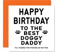 Stuff4 Tarjetas de cumpleaños para papá de parte del perro, tarjeta de cumpleaños divertida de 145 mm