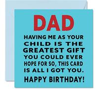 Stuff4 Tarjetas de cumpleaños para papá - El mejor regalo para papá - Tarjeta de cumpleaños de broma de 145 mm