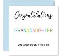 Stuff4 Tarjetas de felicitación para nieta, con texto en inglés On Your Exams - Proud of You, 145 mm