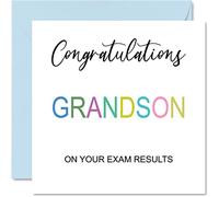 Stuff4 Tarjetas de felicitación para nieto, con texto en inglés On Your Exams - Proud of You, 145 mm