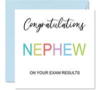 Stuff4 Tarjetas de felicitación para sobrino con texto en inglés On Your Exams Proud of You, 145 mm Well Done