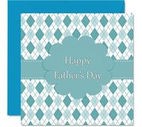 Stuff4 Tarjetas del Día del Padre para Papá - Regalo azul - Tarjeta especial del Día del Padre Feliz de Hijo Hija, 145 mm x 145 mm Bonitas tarjetas de felicitación del Día del Padre para Papá