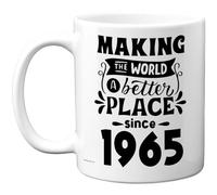 Stuff4 Taza de 60 cumpleaños para hombres y mujeres - Making The World a Better Place Since 1965 - Regalos de feliz 60 cumpleaños para abuelo, abuela, abuela, Nan, Retro Back in 1965 Age Sixty Bday