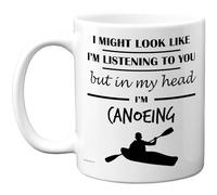Stuff4 Taza de cerámica con asa blanca apta para lavavajillas, regalo divertido para los amantes del canoa, hombres y mujeres, taza novedosa de cerámica de alta calidad de 325 ml, apta para