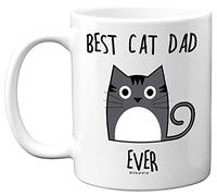 Stuff4 Taza de cerámica de 325 ml, apta para lavavajillas, regalos para amantes de los autos, regalos para papá y gato, lindo para hombres, divertido café blanco