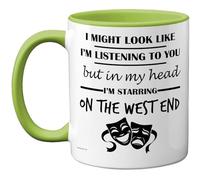 Stuff4 West End Gifts - Taza con texto en inglés "In My Head", regalo divertido para los amantes del West End, hombres y mujeres, tazas de cerámica de alta calidad, aptas para lavavajillas, con mango