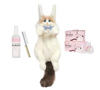 Stuffed Animal Backpack - Realistic Cat Shaped Bag for College and Travel | Soft Plush Material with Removable Adjustable Shoulder Strap, Lightweight Companion for Daily Commute Weekend Trip Picnic