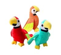 Stuffed Animal Bird Plush Parrot Dolls Baby Stuffed Toys Red Companionship for Sleep 7.86x6.68x6.68in 3Pcs