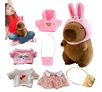Stuffed Animal - Capybara Costume - Capybara - Soft Plush Capy-bara Doll with Sweaters Hat and Bags Made of PP Cotton Adorable Gift for Kids and Teens, for Birthdays Room Décor Cuddling Play