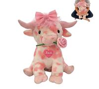 Stuffed Animal Cow,Huggable Valentine's Day Decoration Animal Pillow,Valentine's Day Decor Plush Cow - Living Room Bedroom Table Study Nursery Girlfriend Wife Friend Sister Daughter