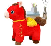 Stuffed Animal Horse - Soft Plush Ornament Doll for New Year Celebration | Year of the Horse Mascot Toy, Decorative Souvenir for Office Desktop Bookshelf Bedroom Kids Family Favors, 40cm Multicolor
