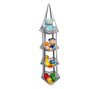 Stuffed Animal Net, Plush Toy Storage, 4 Tier Hanging Basket with Durable Mesh, Bedroom Organizer Rack, Toy Display Net with Space Saving Design, Nursery Playroom Home