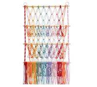 Stuffed Animal Storage - 3-Tier Boho Plush Hammock Net With Tassels | Aesthetic Space-Saving Nursery Organizers For Girls Toddler Home Playroom Corner Closet Bedside