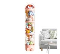 Stuffed Animal Storage Tube, 63.7 Inch Vertical Toy Pipe with 4 Layers, Transparent Doll Display Bucket, Space-Saving Doll Holder for Playroom, Bedroom, 11.02x63.78 Inches