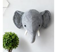 Stuffed Animal Wall Mount - Faux Elephant Head, Plush Animal Wall Hanging for Nursery and Kids’ Room | Door Hanging NordicStyle Decoration for Living Room, Bedroom, Cabin, Dorm, Holiday Party