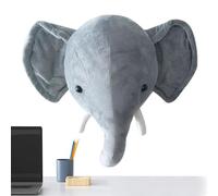 Stuffed Animal Wall Mount - Short Plush PP Cotton Elk Elephant | Animal Wall Decor | Walls Hanging Decoration | Kids Room Nursery Home Festive Party Decor For Living Room Bedroom
