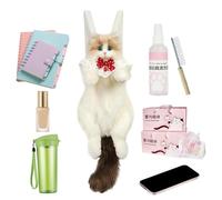 Stuffed Animals Backpack, With Removable Shoulder Strap, Realistic Cat Shaped Backpack, For College Work Office, Travel Vacation Weekend Trip, Daily Commute Hiking Picnic, Plush Animal Purse Bag