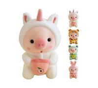 Stuffed Animals, Piglets Dressed Up As Frogs Tigers Rabbits Unicorns Cute Plush Toys, Perfect for Boys and Girls,(Unicorn)