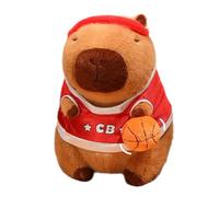 Stuffed Capybara - 9 Inch Soft Cute Wearing Basketball Uniform Cartoon Doll | Capybaras Toys | 23cm Cute Soft Cartoon Doll Wearing Basketball Uniform | Stuffed Capybara Toy | For Boys Girls Nursery