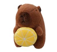 Stuffed Capybara Pendant - Mini Plush Keychain Toy | Charming Animal Figurine Holding Fruit, Funny Key Holder for Bags, Backpacks, Luggage, Car Keys, Office Desk, Cute Collectible Accessory Gift