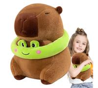 Stuffed Capybara Plush, lindo animal Doll, dibujos animados Frog Toy, Soft Huggable Fabric, Adorable Novelty Design, Perfect for Living Room Displays, Bedroom Decoration, Dorm Collections, Home