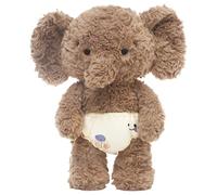Stuffed Elephant - Plush Toy, 13.7 Inch Size with Soft Filling, Premium Velvety Fabric, Nursery Room Decoration, for Boys Girls Snuggle Time Bedside Animal Companions
