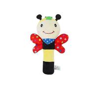 stuffed plush doll toys for babies with infant animal hand rattles, featuring a cartoon bee design for grasping and play